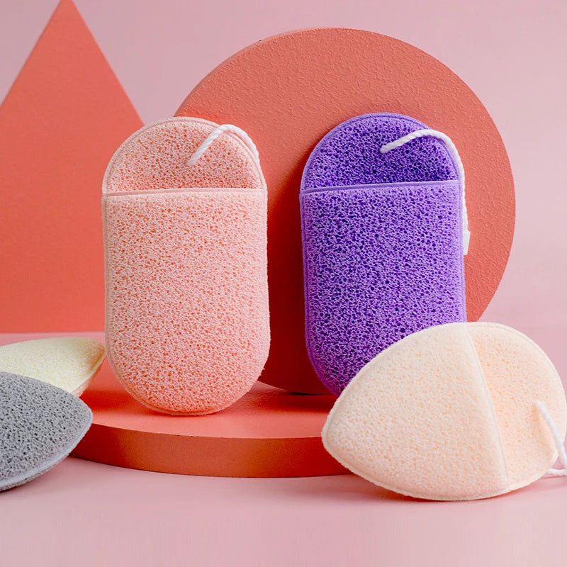 Natural Exfoliating Face Wash Cleansing Puff Flutter Sponge Deep Remover to Black Headband Cosmetic Sponges Facial Clean Tool