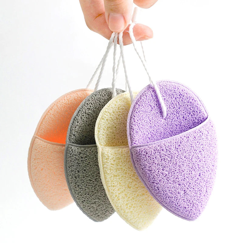 Natural Exfoliating Face Wash Cleansing Puff Flutter Sponge Deep Remover to Black Headband Cosmetic Sponges Facial Clean Tool