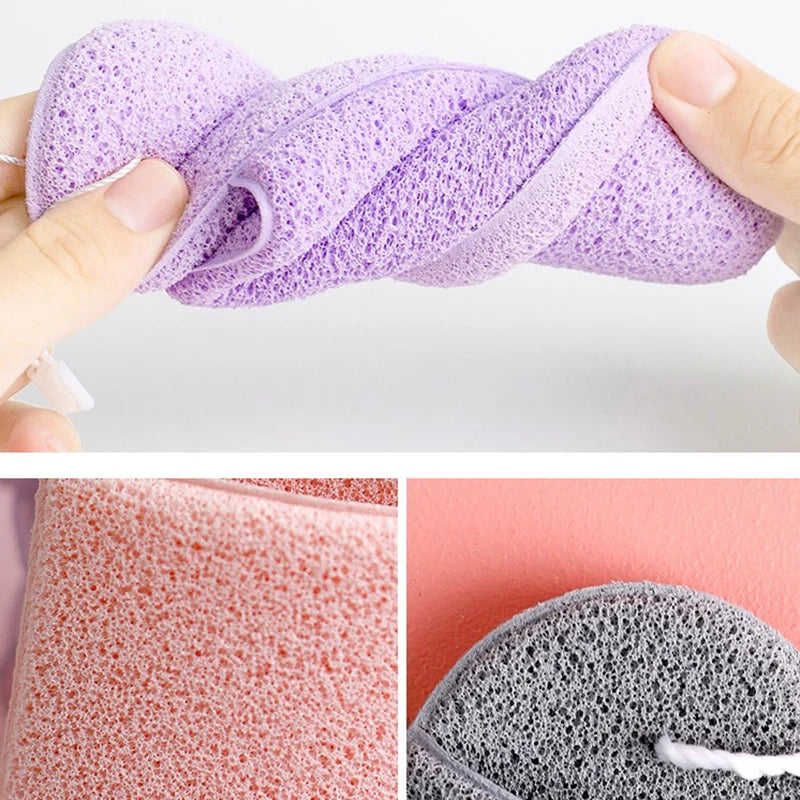Natural Exfoliating Face Wash Cleansing Puff Flutter Sponge Deep Remover to Black Headband Cosmetic Sponges Facial Clean Tool