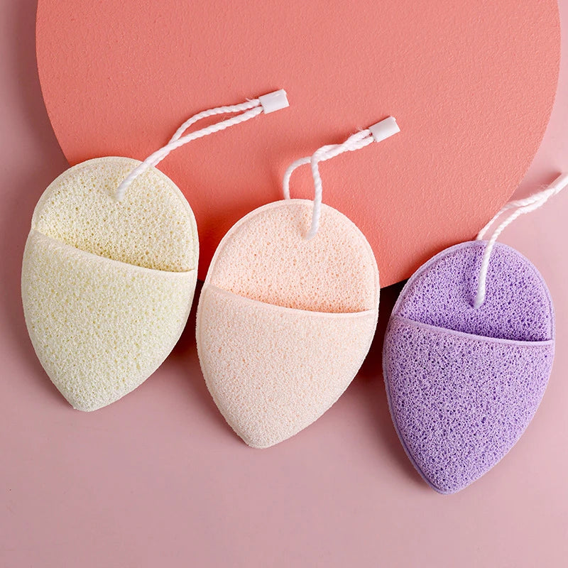 Natural Exfoliating Face Wash Cleansing Puff Flutter Sponge Deep Remover to Black Headband Cosmetic Sponges Facial Clean Tool